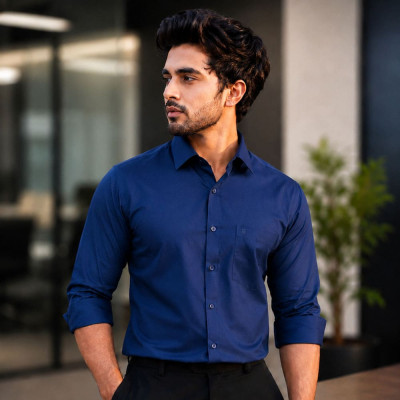 Men's Waterproof Formal Shirt - Dark Blue