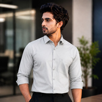 Men's Waterproof Formal Shirt - Light Gray